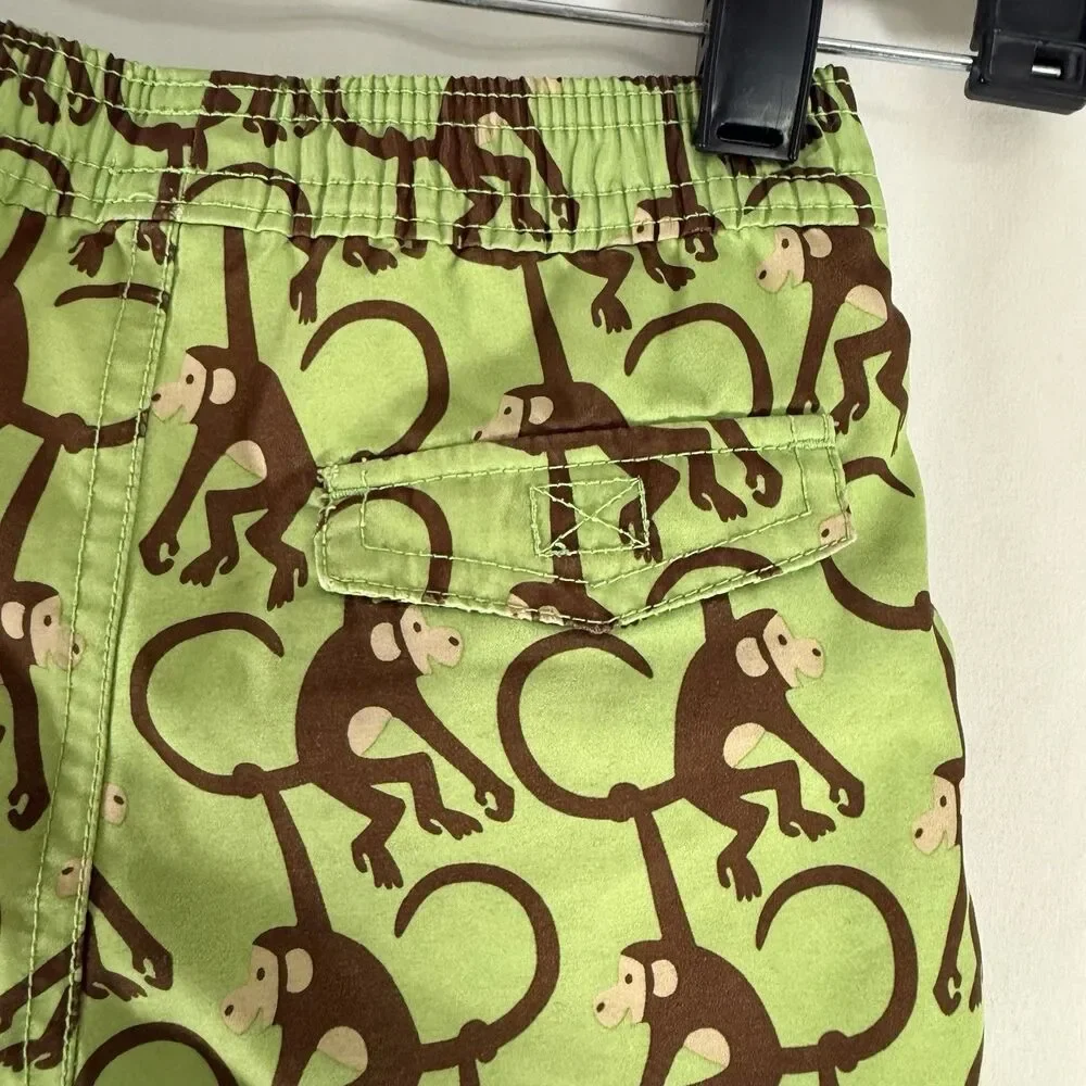 Baby Gap Swim Trunks Boy 18-24 Months Green Monkey Mesh Lined Pull On